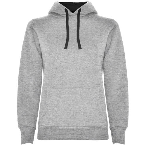 Grauer Urban Kapuzenpullover für Damen, individualisierbar mit Logo, erhältlich bei Signalshop.de, Werbeartikel.