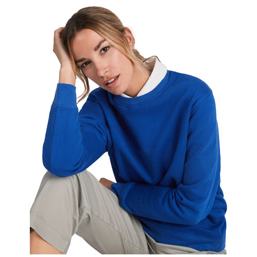 Blaues Batian Sweatshirt aus Bio-Baumwolle, unisex, individuell gestaltbar mit Logo, Signalshop.de Werbeartikel.