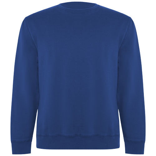 Blaues Bio-Baumwolle Sweatshirt von Signalshop.de, unisex, individuell gestaltbar, ideal als Werbeartikel und Werbegeschenk.
