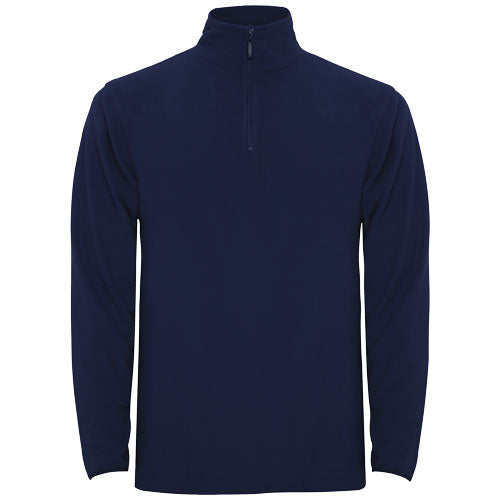 Herren Fleecepullover in Dunkelblau mit 1/4 Reißverschluss, individuell mit Logo bedruckbar, Signalshop.de Werbeartikel.