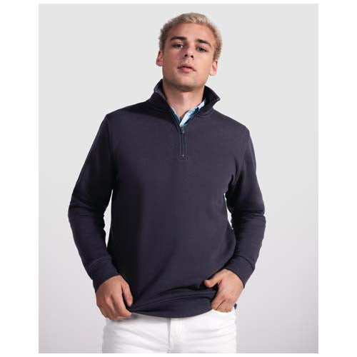 Aneto Pullover mit Viertelreißverschluss in Dunkelblau, individuell gestaltbar, erhältlich bei Signalshop.de, Werbeartikel.