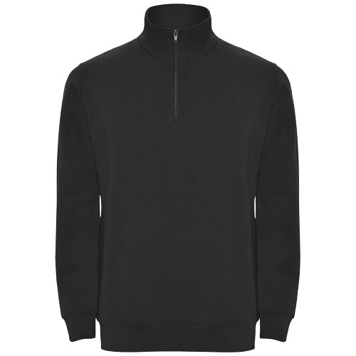 Schwarzer Aneto Pullover mit Viertelreißverschluss, individuell gestaltbar, von Signalshop.de als Werbeartikel.