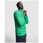 Grünes Epiro Half-Zip Sweatshirt Unisex, individuell gestaltbar mit Logo, erhältlich bei Signalshop.de als Werbeartikel oder Werbegeschenk.