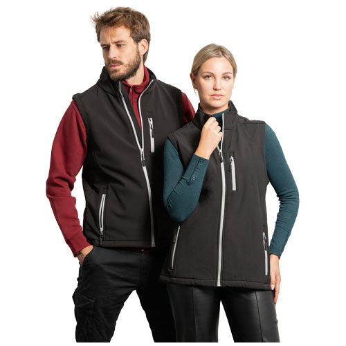 Unisex Nevada Softshellbodywarmer in Schwarz von Roly, individuell gestaltbar mit Logo, erhältlich bei Signalshop.de. Werbeartikel, Werbegeschenke, Werbemittel, Giveaway.