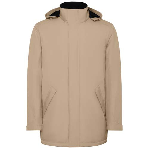 Beiger America Parka für Herren von Roly, wattiert, individuell mit Logo gestaltbar, Signalshop.de Werbeartikel.
