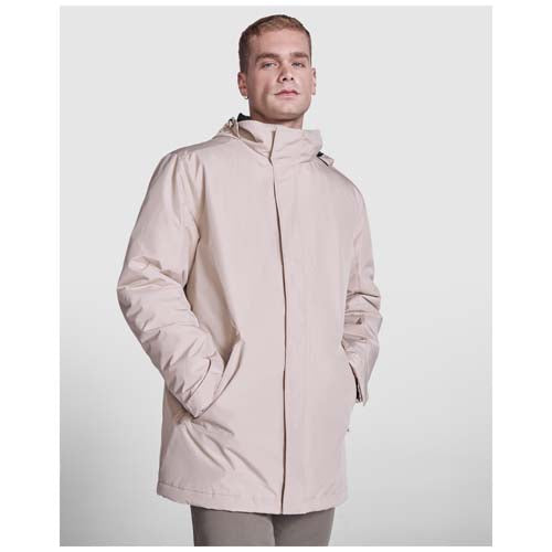 Beiger America Parka für Herren, wattiert, individualisierbar mit Logo, erhältlich bei Signalshop.de, ideal als Werbeartikel.