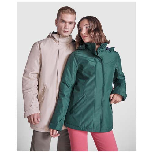 America wattierter Parka für Herren in Beige und Grün von Roly, individuell gestaltbar mit Logo, bei Signalshop.de Werbeartikel.