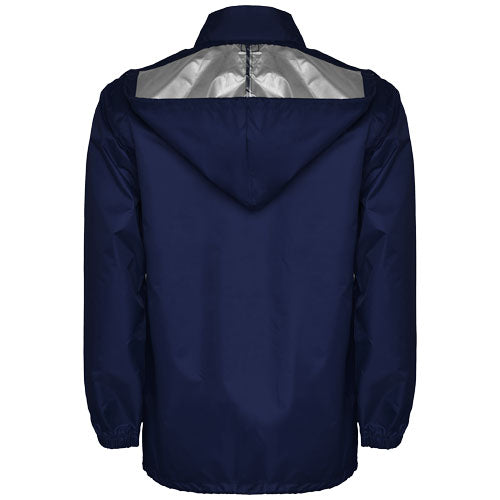Escocia Unisex Regenjacke in Blau, individuell mit Logo bedruckbar, ideal als Werbeartikel von Signalshop.de.