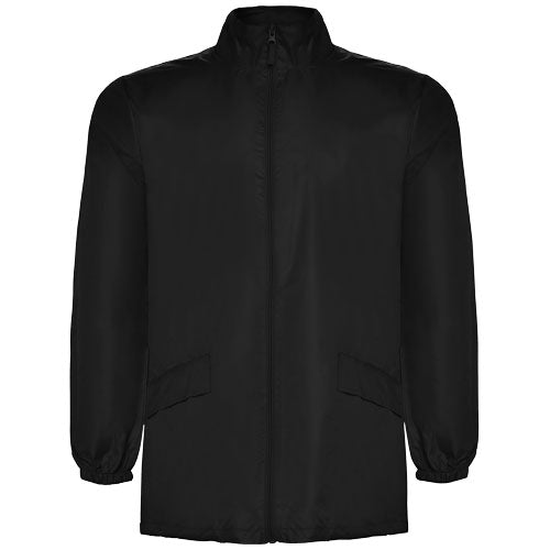 Escocia Unisex Regenjacke in Schwarz, individuell bedruckbar mit Logo, erhältlich bei Signalshop.de, Werbeartikel.