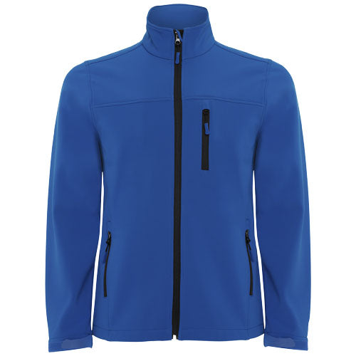 Blaue Antartida Softshelljacke für Herren von roly, individuell bedruckbar, erhältlich bei Signalshop.de, Werbeartikel.