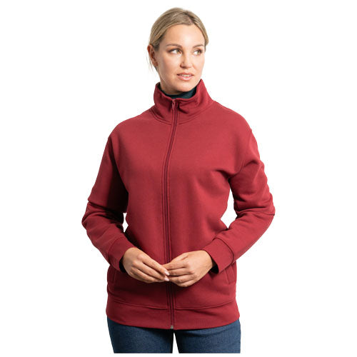 Rote Ulan Sweatjacke Unisex von Signalshop.de, gestrickt, individuell bedruckbar, ideal als Werbeartikel.