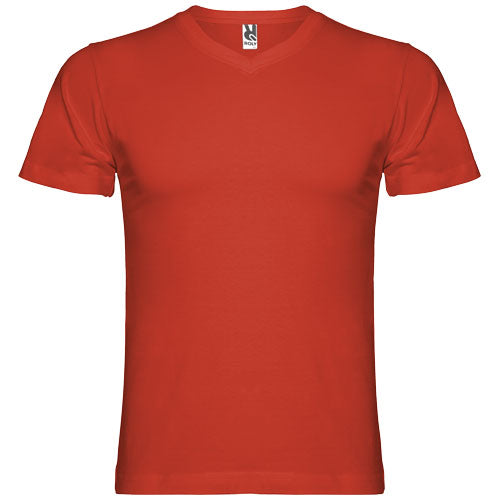 Rotes Samoyedo T-Shirt mit V-Ausschnitt für Herren von Roly, individuell bedruckbar, erhältlich bei Signalshop.de, Werbeartikel, Werbegeschenke, Werbemittel, Giveaway.