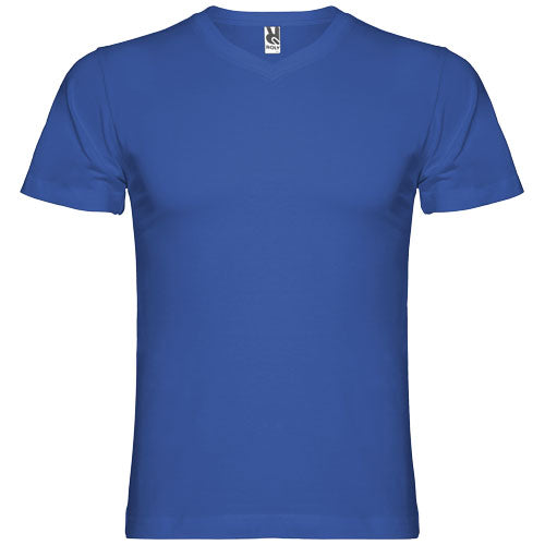 Blaues Samoyedo T-Shirt mit V-Ausschnitt für Herren, individuell gestaltbar bei Signalshop.de. Roly Werbeartikel.