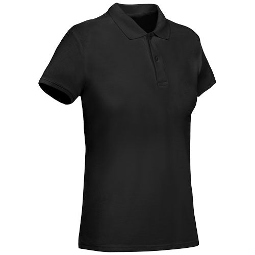 Schwarzes Bio-Baumwoll-Poloshirt für Damen, individuell bedruckbar, erhältlich bei Signalshop.de, Werbeartikel.