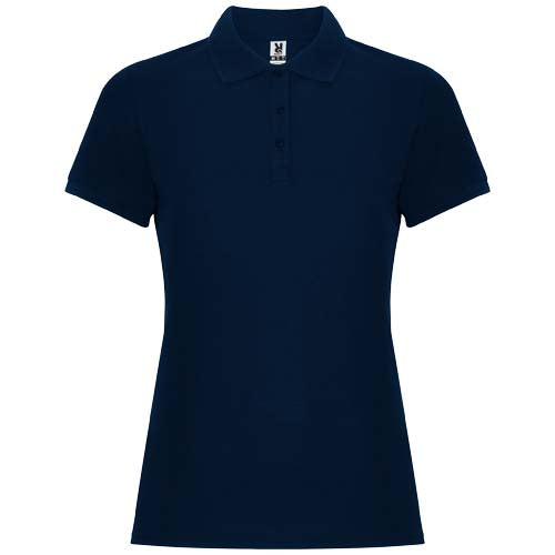 Damen Poloshirt in Dunkelblau von Pegaso, individuell gestaltbar mit Logo, erhältlich bei Signalshop.de; Werbeartikel, Werbegeschenke, Werbemittel, Giveaway.