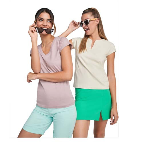 Victoria T-Shirt mit V-Ausschnitt in Pastellfarben, individuell gestaltbar mit Logo, Signalshop.de Werbeartikel.