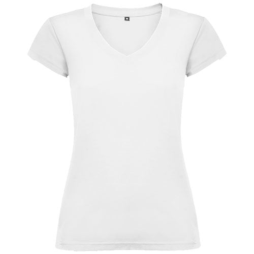 Victoria T-Shirt mit V-Ausschnitt für Damen, weiß, individuell bedruckbar bei Signalshop.de, Werbeartikel Giveaway.