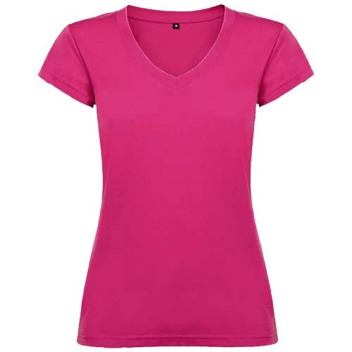 Victoria Damen V-Ausschnitt T-Shirt, pink, individuell bedruckbar, Signalshop.de Werbeartikel, Roly