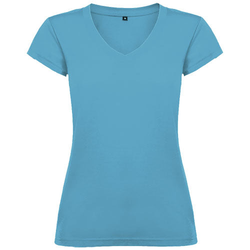 Victoria Damen V-Ausschnitt T-Shirt, blau, individualisierbar bei Signalshop.de, Werbeartikel, Werbegeschenke.