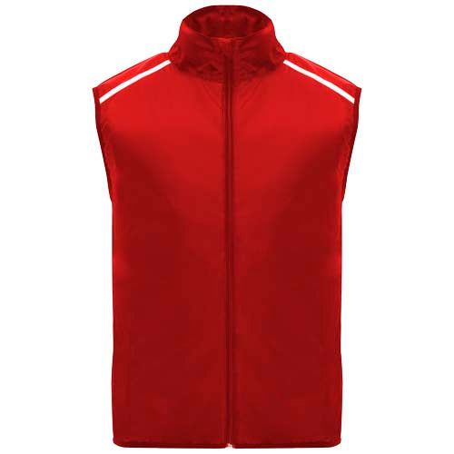 Rote Jannu leichte Laufweste Unisex, individuell mit Logo bedruckbar, ideal für Sport. Signalshop.de Werbeartikel.