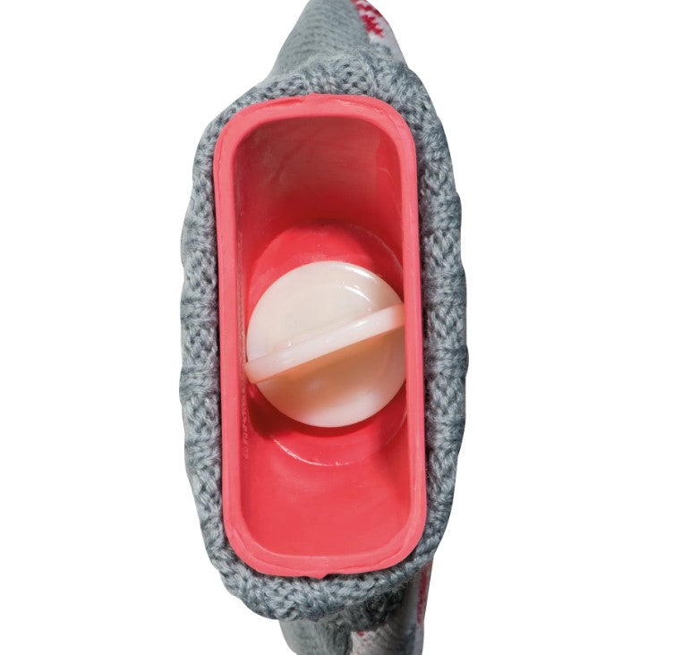 Weihnachtswärmflasche mit Stricküberzug – personalisierbar mit Logo