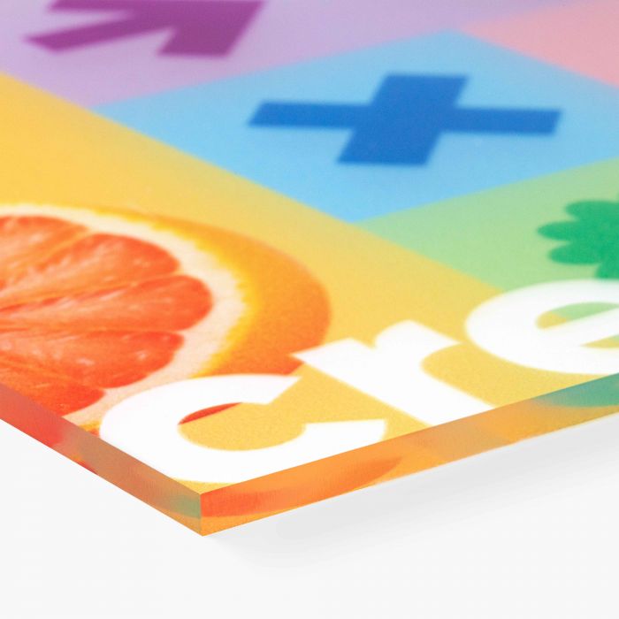 Acrylglas mit buntem Druck, individuell gestaltbar, Werbeartikel von Signalshop.de, ideal als Werbegeschenk.