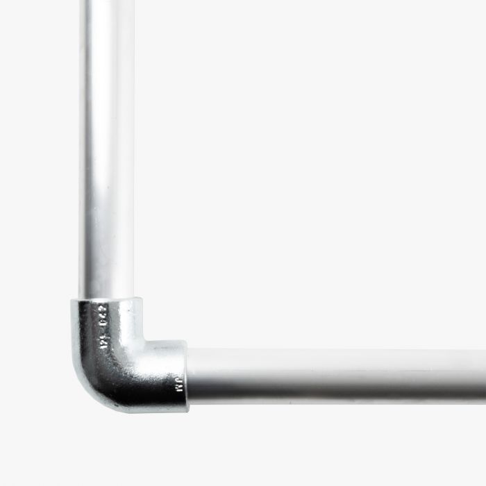 Silberner Bannerrahmen aus Metall, individuell gestaltbar, Signalshop.de Werbeartikel, Werbegeschenke.