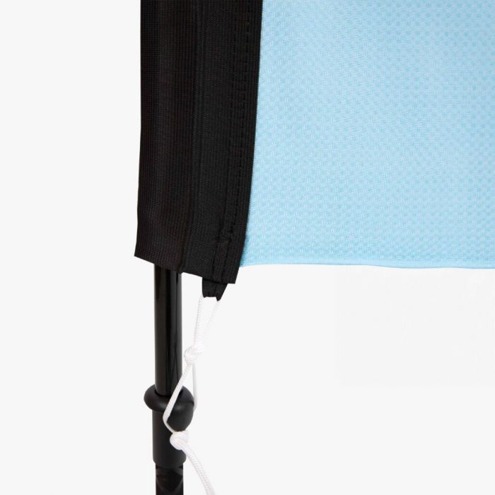 Beachflag mit schwarzem Rand und blauem Stoff, individuell bedruckbar, Signalshop.de Werbeartikel, Werbegeschenke.