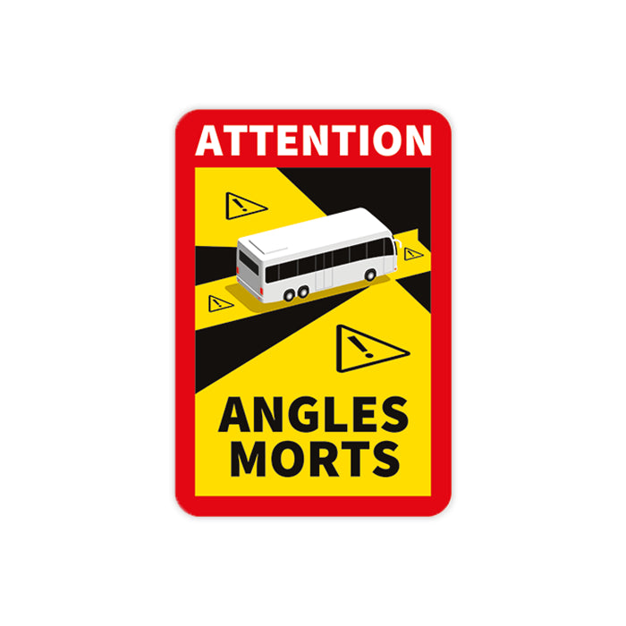 Toter Winkel Aufkleber, gelb-rot, individuell gestaltbar, Signalshop.de Werbeartikel und Giveaway.