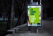 City-Light-Poster mit grünem Design, individuell gestaltbar, bei Signalshop.de als Werbegeschenk erhältlich.