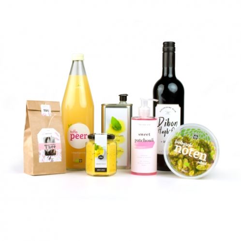 Etiketten auf verschiedenen Verpackungen bei Signalshop.de, individuell gestaltet als Werbeartikel und Giveaways.