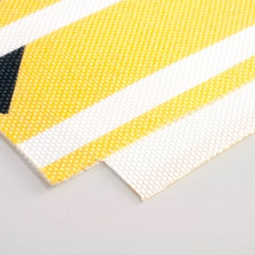 Garten-Poster aus robustem Material, gelb-weiß, individuell bedruckbar mit Logo, erhältlich bei Signalshop.de; Werbeartikel, Werbegeschenke, Werbemittel, Giveaway.