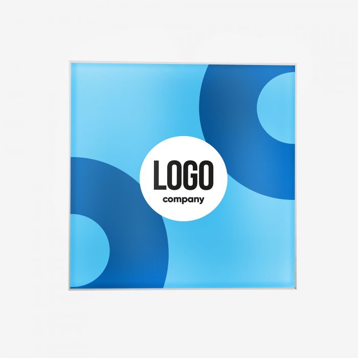 Blauer Leuchtkasten mit Logo "company", individualisierbar als Werbeartikel bei Signalshop.de, Werbegeschenke, Werbemittel, Giveaway.