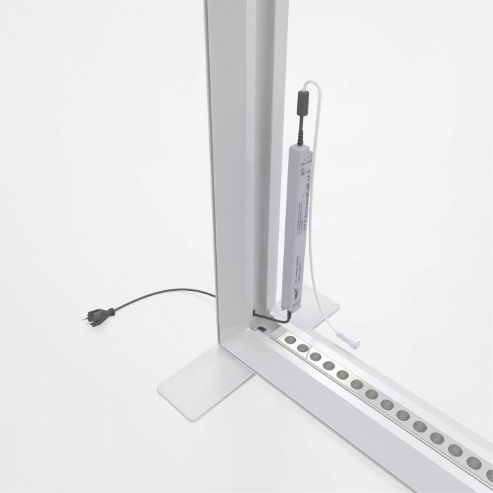 Pixlip Go Rahmen in Weiß, modular und mit Logo bedruckbar, ideal für Werbeartikel bei Signalshop.de.