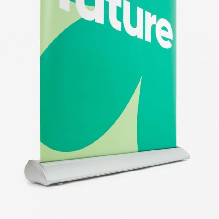 Roll-Up in grün mit individuellem Druck von Signalshop.de, idealer Werbeartikel oder Werbegeschenk.