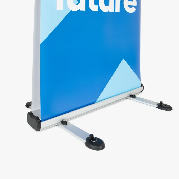 Outdoor Roll-up Banner von Signalshop.de, blau, individuell bedruckbar, idealer Werbeartikel oder Werbemittel.