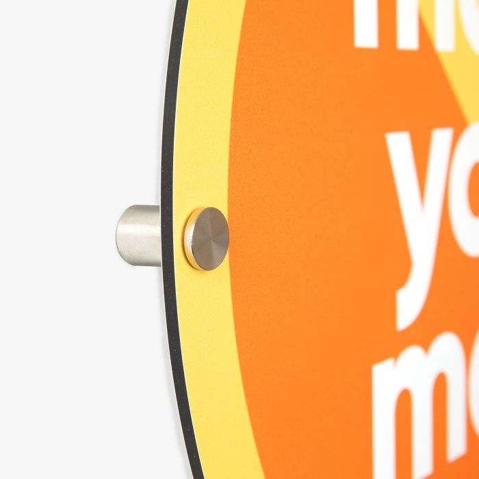 Rundes orange-gelbes Fassadenschild, individuell bedruckt, Signalshop.de Werbeartikel, Werbegeschenke.