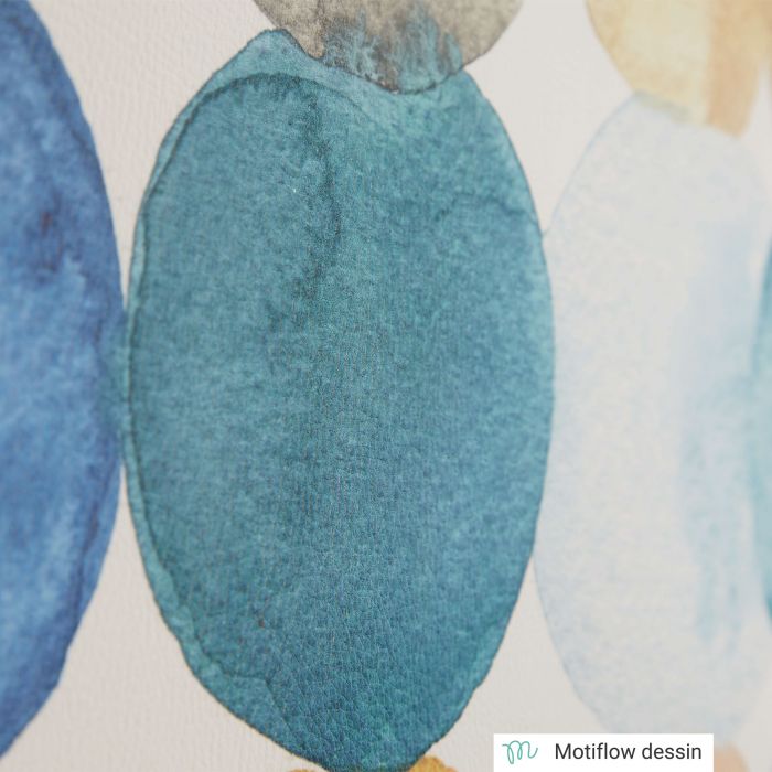 Tapetenrollen mit blauen, ovalen Mustern, individuell gestaltbar als Werbeartikel bei Signalshop.de.
