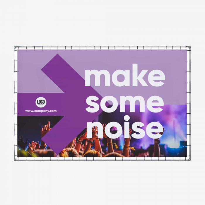 XL Banner von Signalshop.de mit "make some noise" Aufdruck, individuell gestaltbar, Werbeartikel, Werbegeschenke.