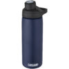 Marineblaue CamelBak-Wasserflasche mit schwarzem Drehverschluss und Tragegriff. personalisierte trinkflasche