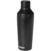 Eine schwarze CamelBak-Isolierflasche mit elegantem Design und Markenlogo am Boden.