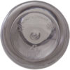 Silberner Deckel mit geprägtem Design mit „Nicht in die Mikrowelle stellen“, Recyclingsymbol und dem Text „Nur von Hand waschen“.