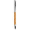 Ein Stift mit silberner Ober- und Unterseite und einem Mittelteil mit Korkstruktur.