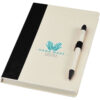 Ein Notizbuch mit Hand Made Lifestyle-Logo und einem daran befestigten Stift.