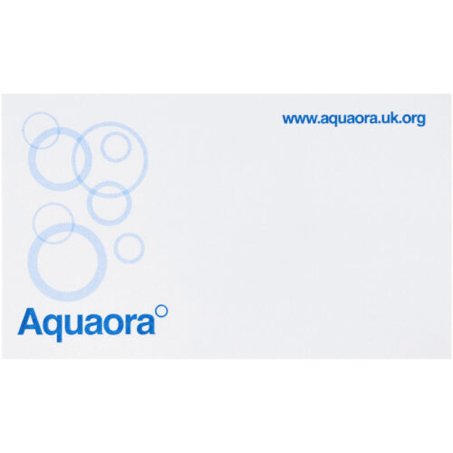 Logo mit überlappenden blauen Kreisen und dem Text Aquaora mit einer Website-Adresse: www.aquaora.uk.org.