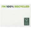 Ein Etikett mit dem grünen Text „IM 100 % RECYCLED“ und einem FSC-Zertifizierungslogo für Recyclingpapier.