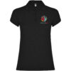 Schwarzes Poloshirt mit Health Fit-Logo auf der linken Brust.