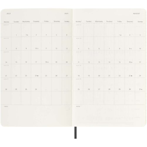 Wochenkalender bedrucken Moleskine Softcover 12 Monate Wochenkalender L