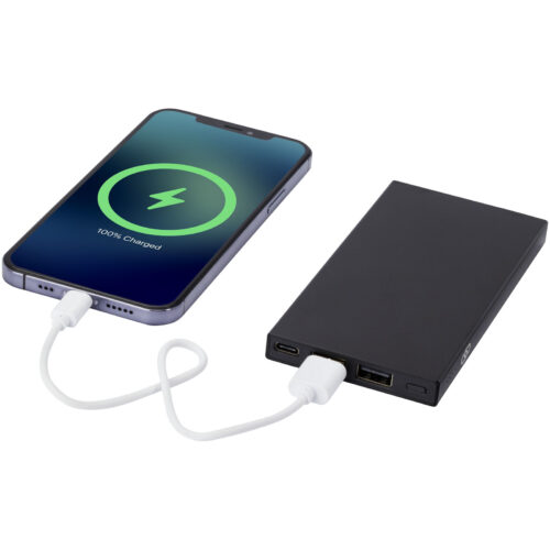 Powerbank bedrucken mit Logo Connect 5000 mAh Powerbank aus recyceltem Aluminium