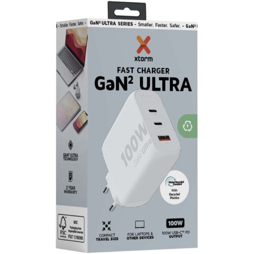 Ladegerät bedruckt Xtorm XEC100 GaN² Ultra 100 W Wandladegerät